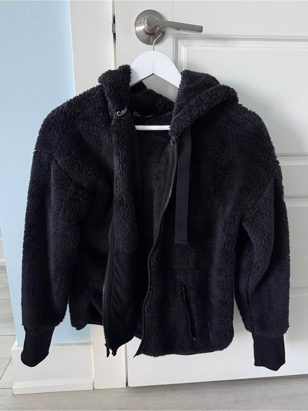 Calvin Klein Performance Black Sherpa Zip Hoodie
